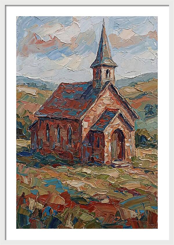 Rural Church In Palette Knife Style