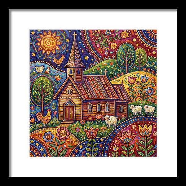 Rural Church In Vibrant Landscape