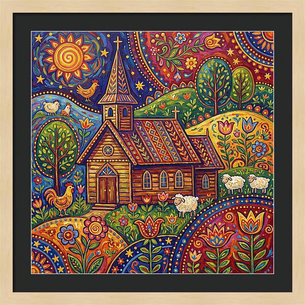 Rural Church In Vibrant Landscape