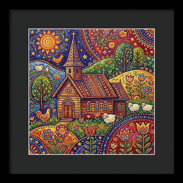 Rural Church In Vibrant Landscape