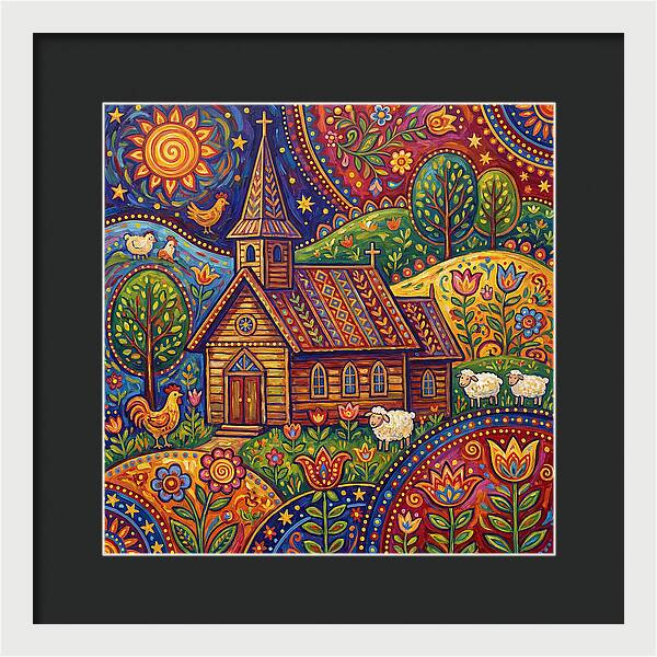 Rural Church In Vibrant Landscape