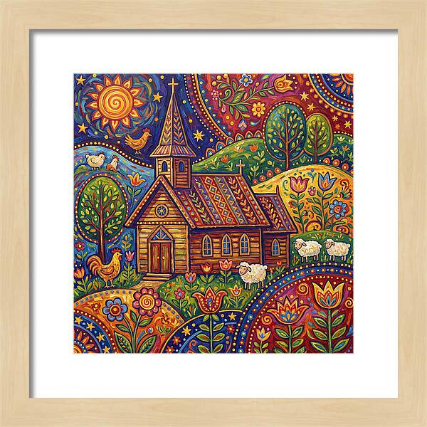 Rural Church In Vibrant Landscape