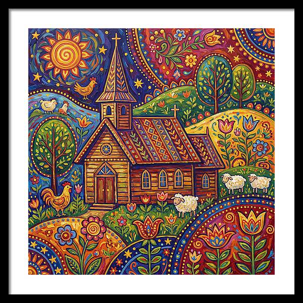 Rural Church In Vibrant Landscape
