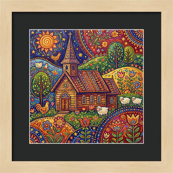 Rural Church In Vibrant Landscape