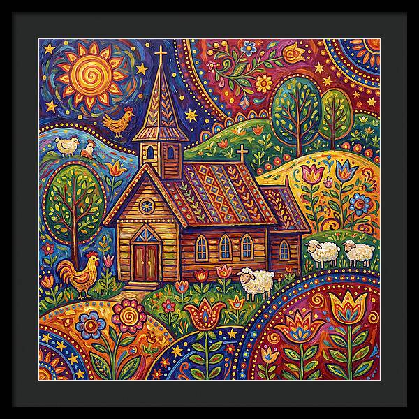 Rural Church In Vibrant Landscape