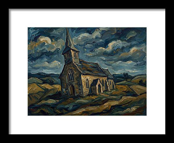 Rural Church Under Dramatic Skies