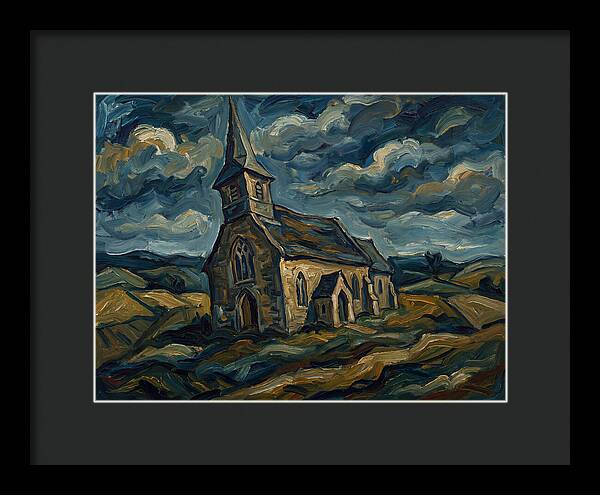 Rural Church Under Dramatic Skies
