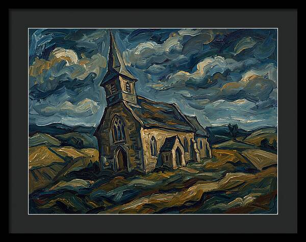Rural Church Under Dramatic Skies