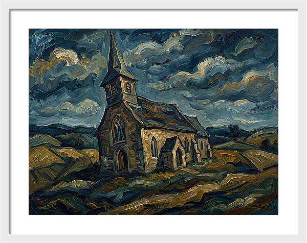 Rural Church Under Dramatic Skies