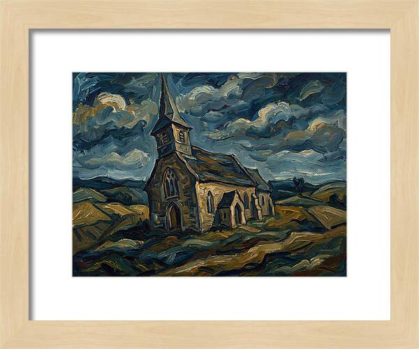 Rural Church Under Dramatic Skies