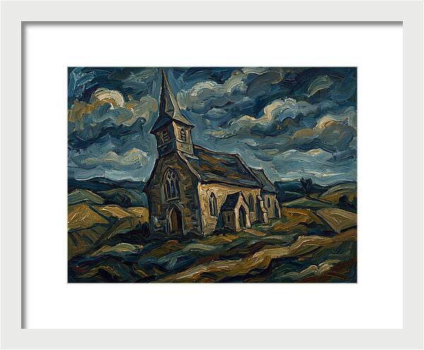 Rural Church Under Dramatic Skies