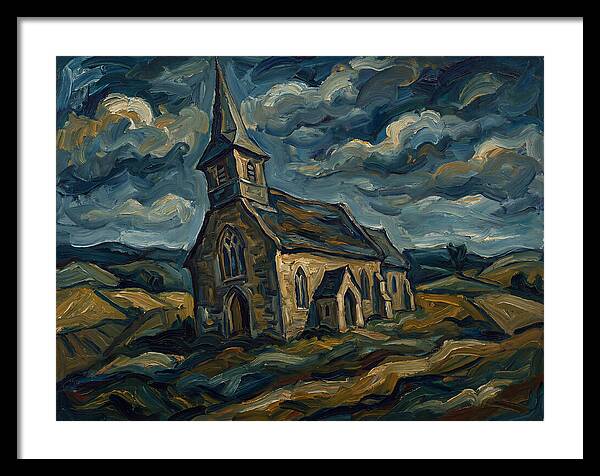 Rural Church Under Dramatic Skies