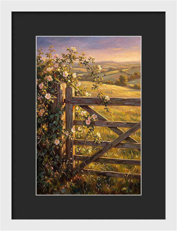 Rural Gate At Sunset