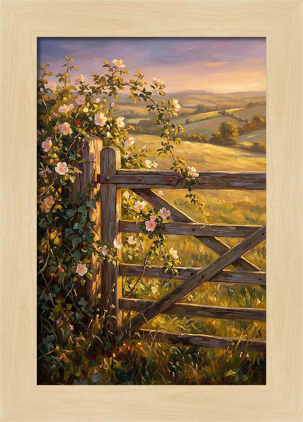 Rural Gate At Sunset