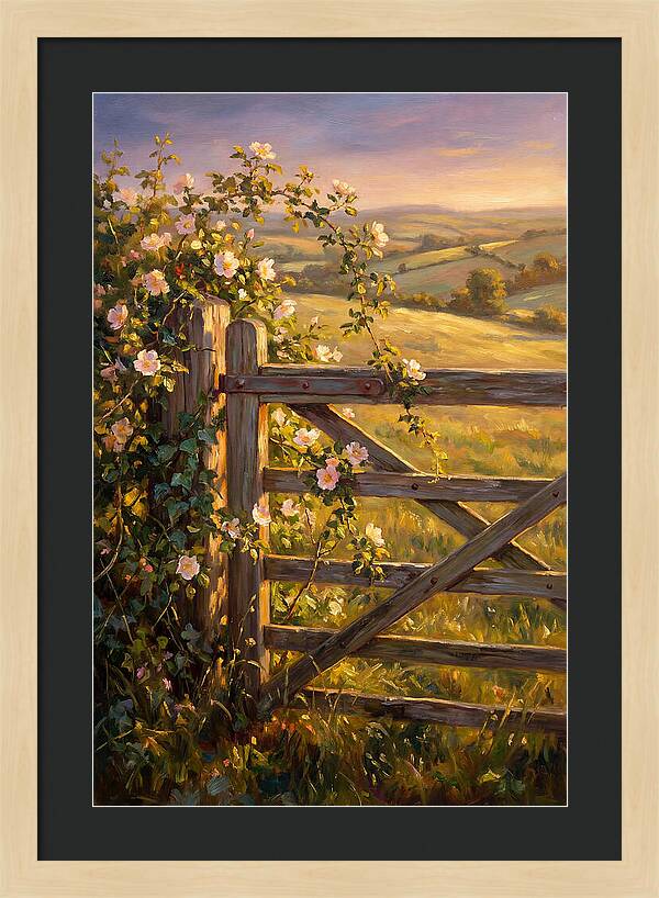 Rural Gate At Sunset
