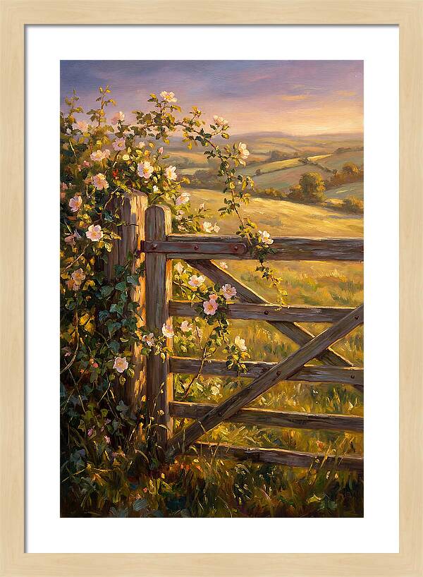 Rural Gate At Sunset