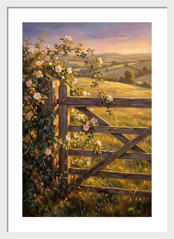 Rural Gate At Sunset