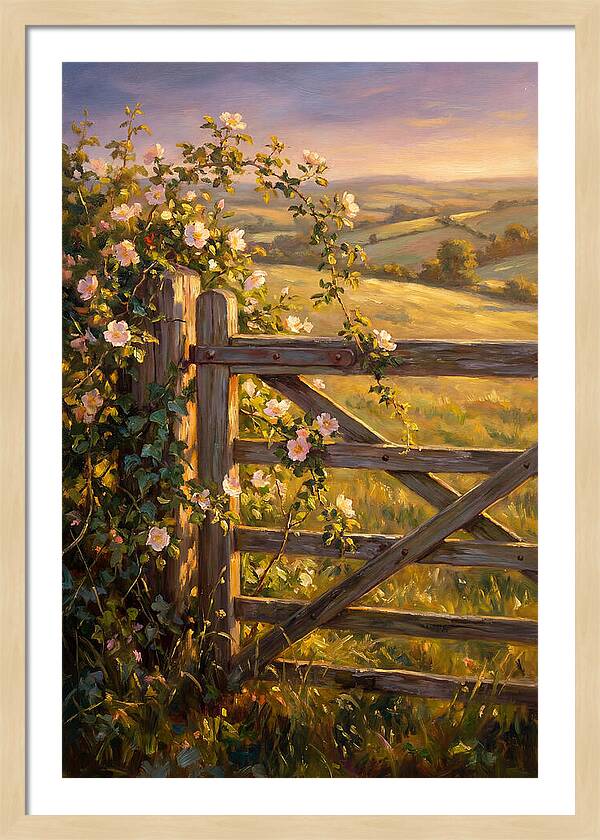 Rural Gate At Sunset