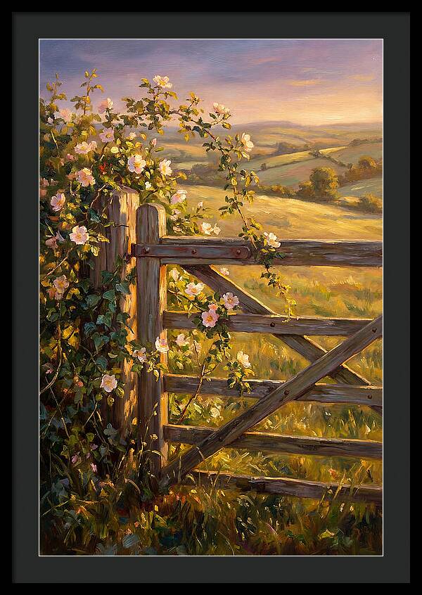 Rural Gate At Sunset