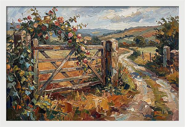 Rural Gate In Bloom
