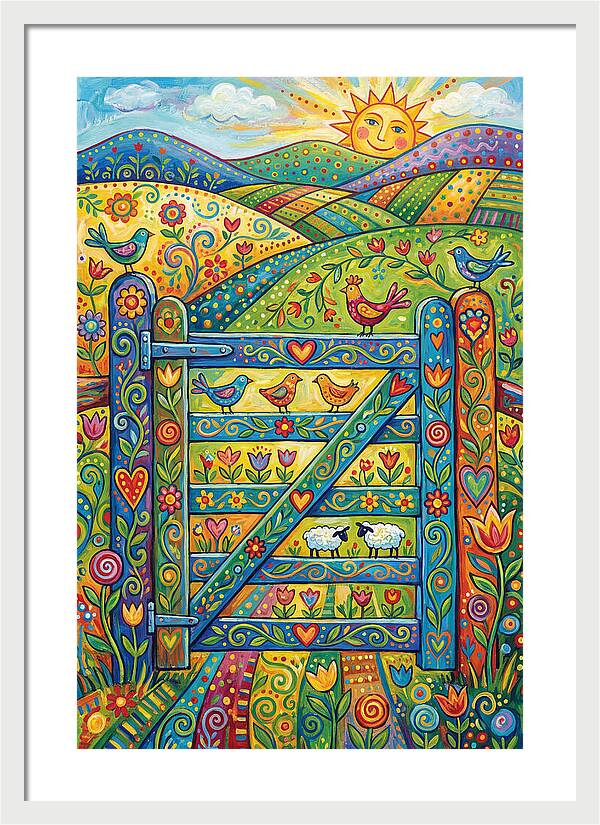 Rural Gate In Vibrant Landscape