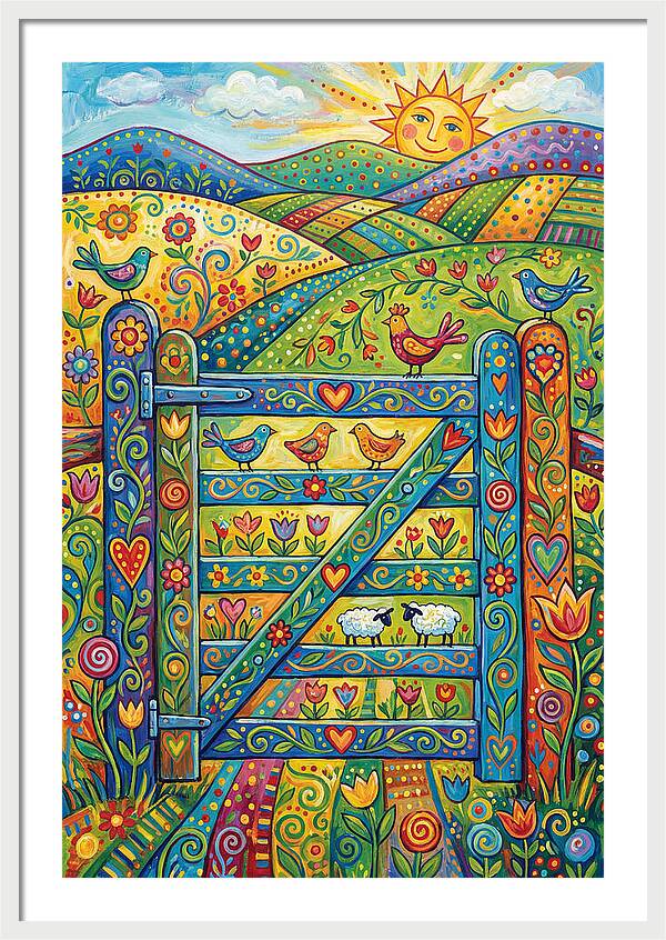 Rural Gate In Vibrant Landscape
