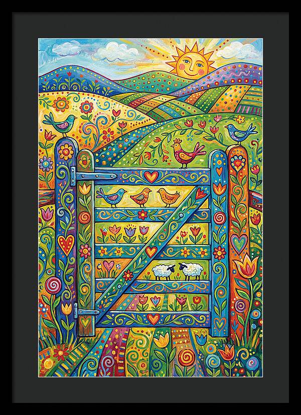 Rural Gate In Vibrant Landscape