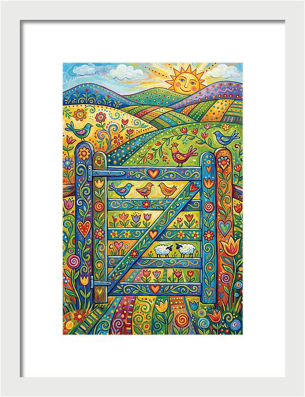 Rural Gate In Vibrant Landscape