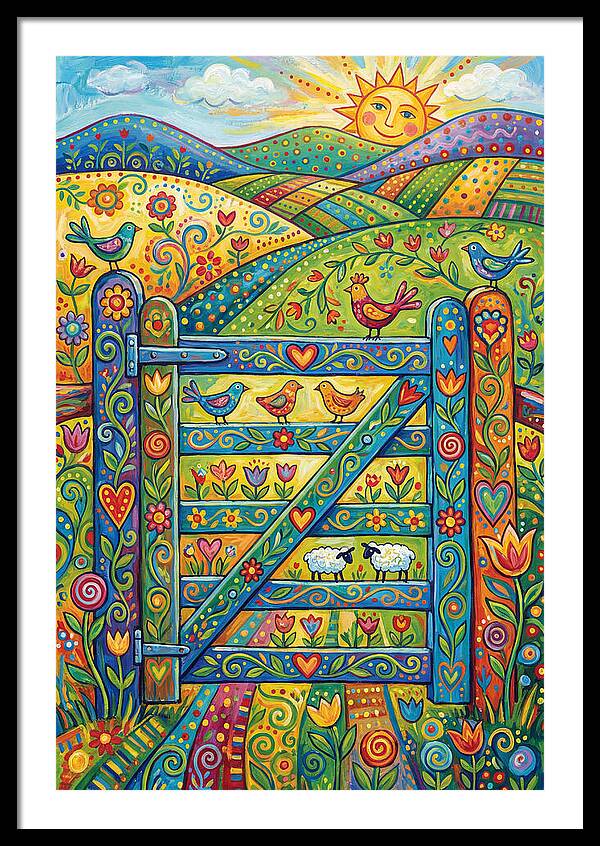 Rural Gate In Vibrant Landscape