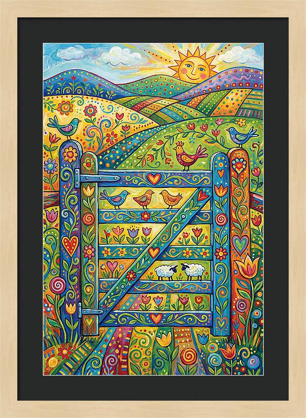 Rural Gate In Vibrant Landscape