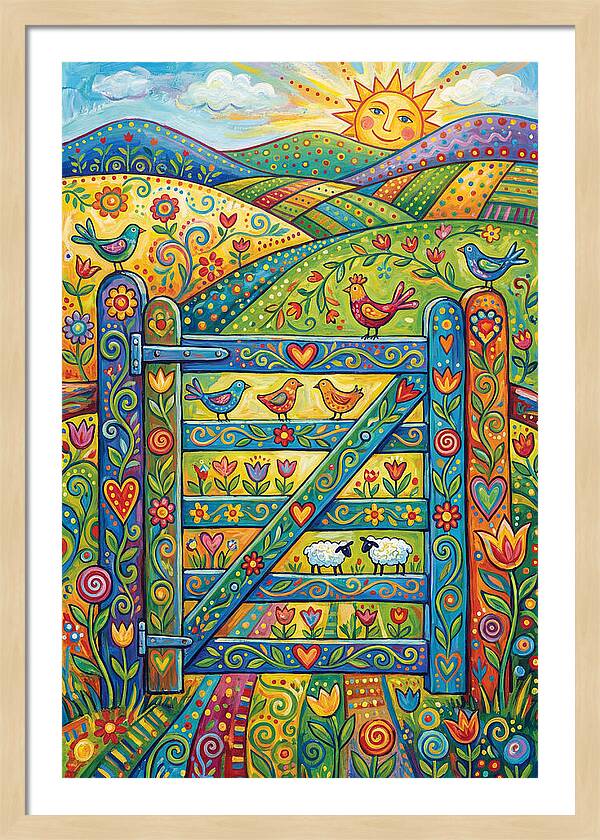 Rural Gate In Vibrant Landscape