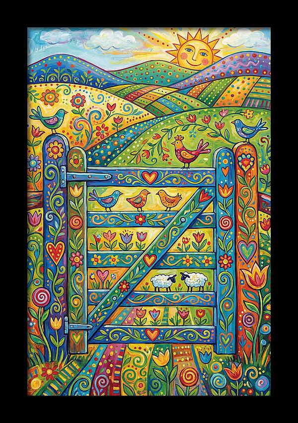 Rural Gate In Vibrant Landscape