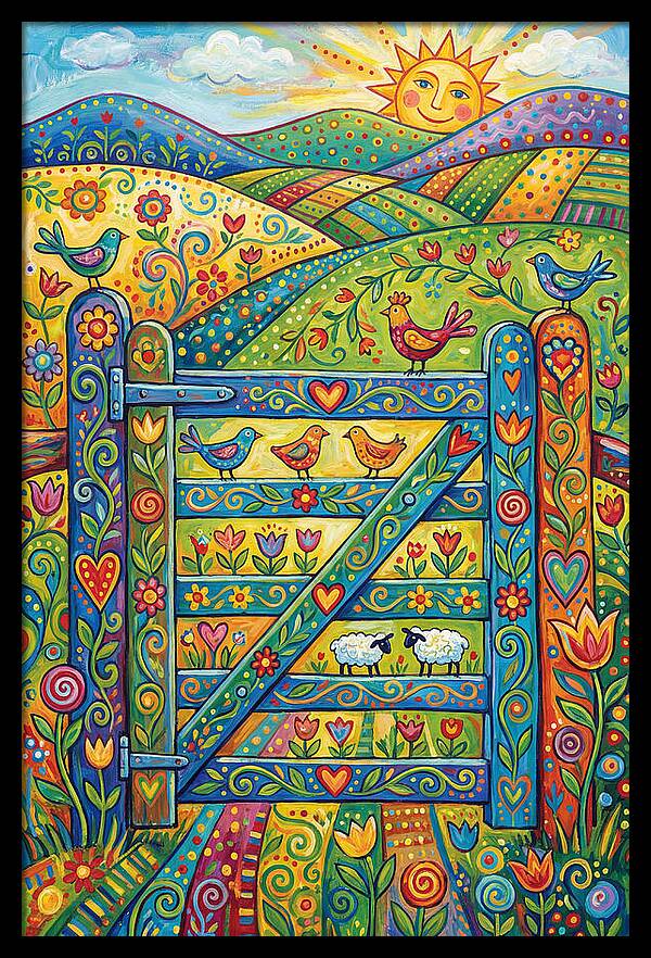 Rural Gate In Vibrant Landscape