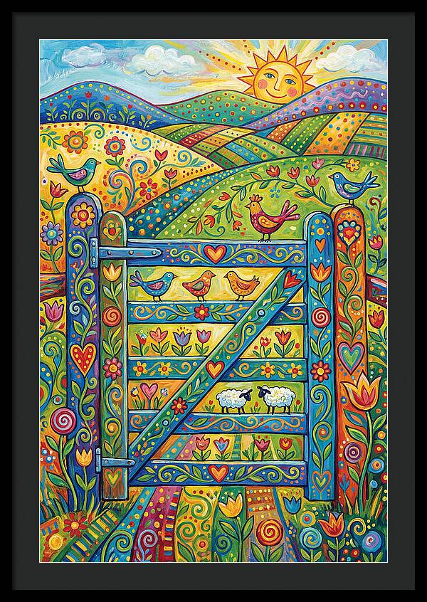 Rural Gate In Vibrant Landscape