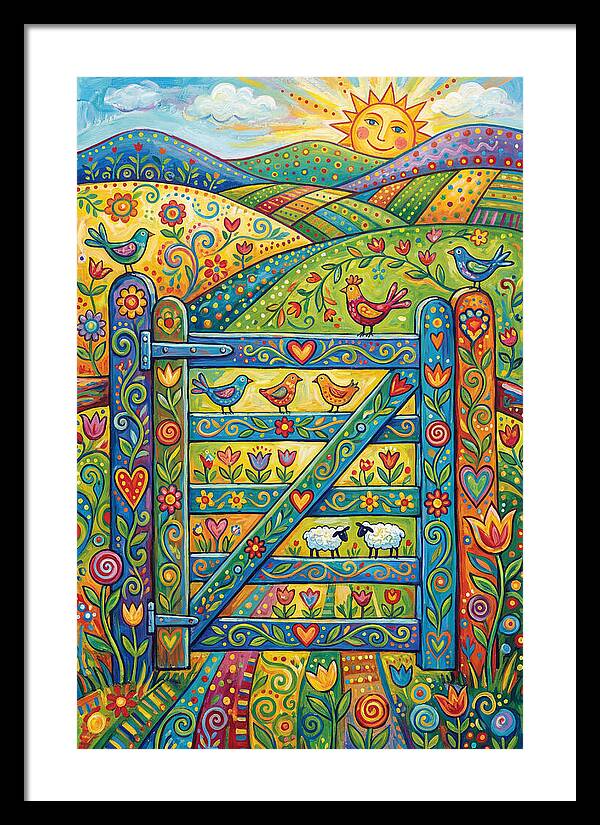 Rural Gate In Vibrant Landscape