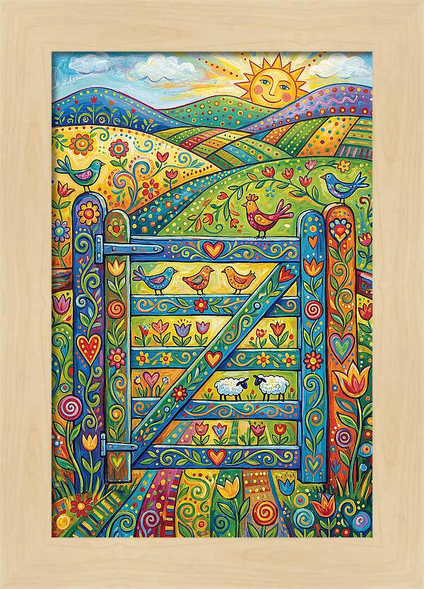 Rural Gate In Vibrant Landscape