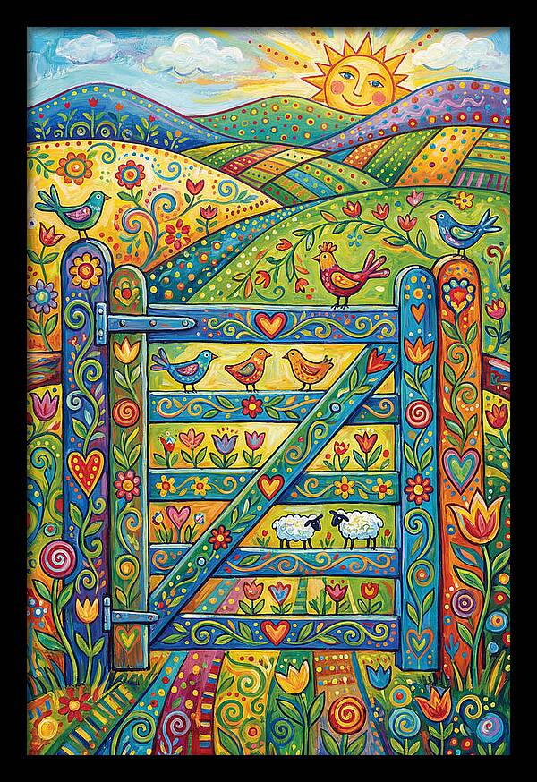 Rural Gate In Vibrant Landscape