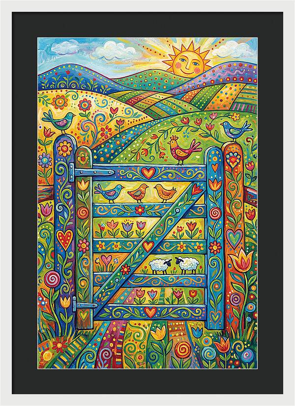 Rural Gate In Vibrant Landscape