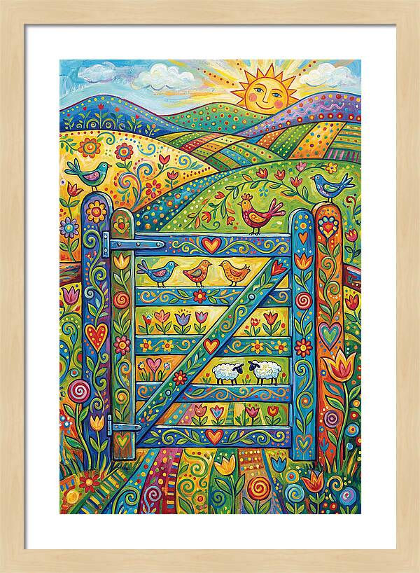 Rural Gate In Vibrant Landscape