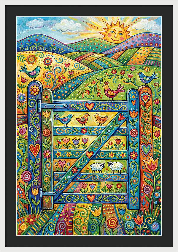 Rural Gate In Vibrant Landscape