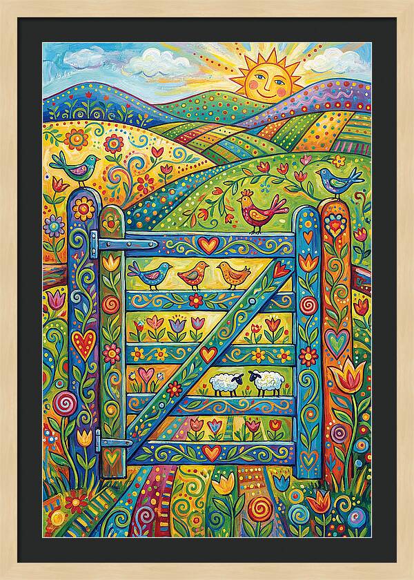 Rural Gate In Vibrant Landscape