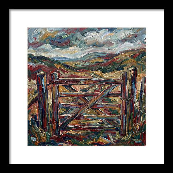 Rural Gate Under Dramatic Skies
