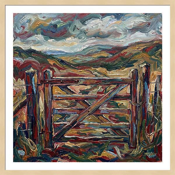 Rural Gate Under Dramatic Skies