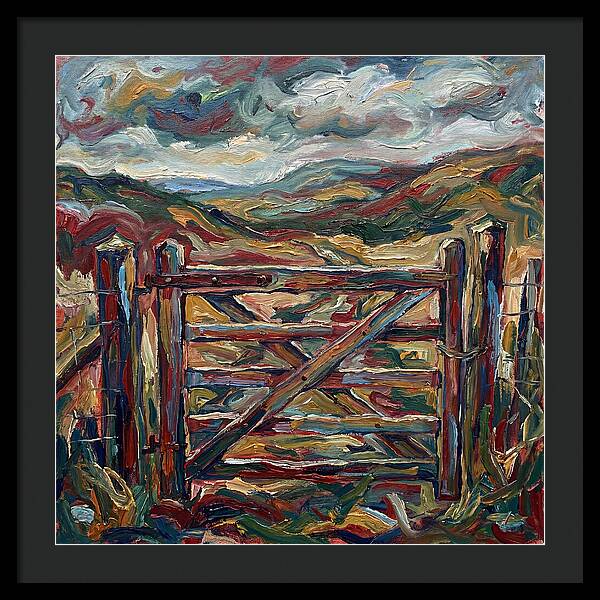 Rural Gate Under Dramatic Skies