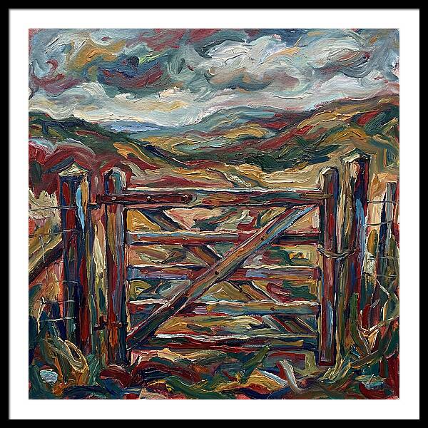 Rural Gate Under Dramatic Skies