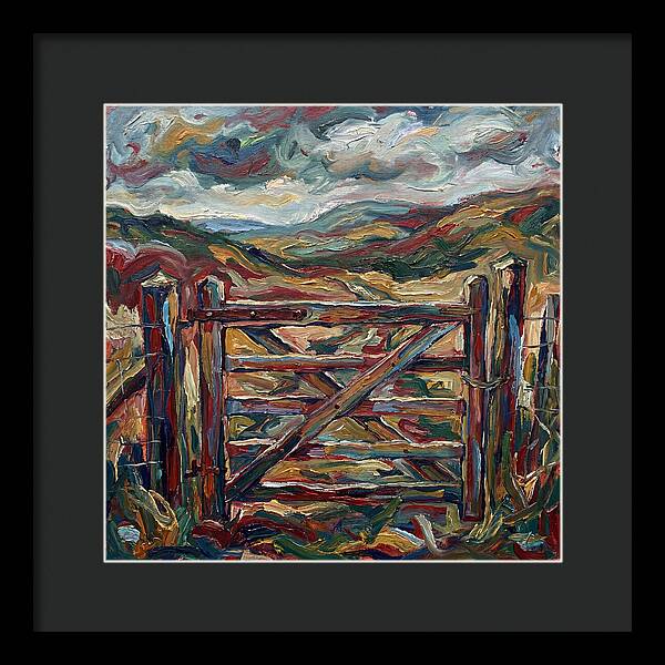 Rural Gate Under Dramatic Skies