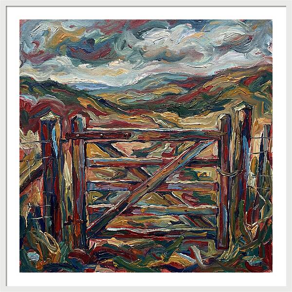 Rural Gate Under Dramatic Skies