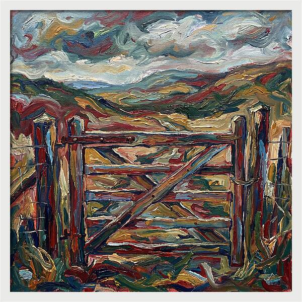 Rural Gate Under Dramatic Skies