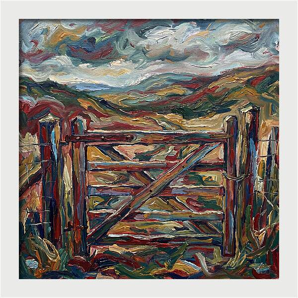 Rural Gate Under Dramatic Skies