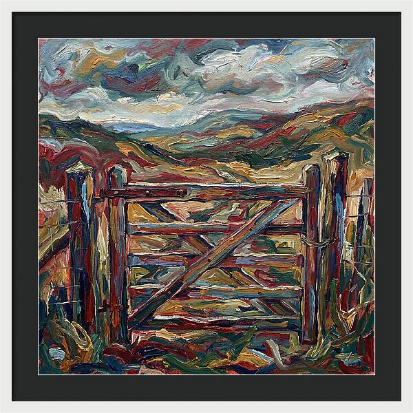 Rural Gate Under Dramatic Skies